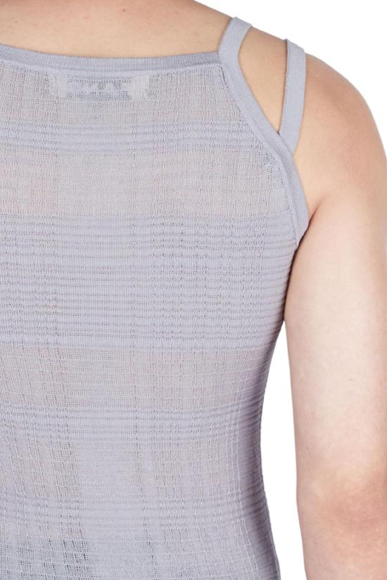  팡 뉴욕 민소매 티셔츠 팡 NYC 니트 체크무늬 더블 스트라이프 탱크탑 - FANG NYC