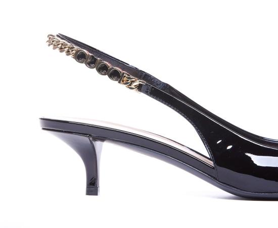  구찌 힐/펌프스 시뇨리아 슬링백 힐 네로네로 - GUCCI