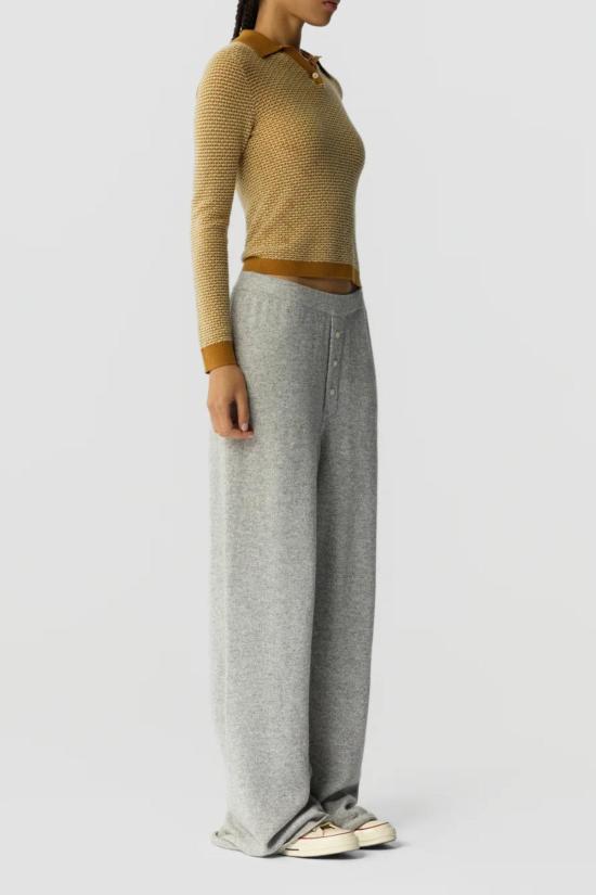  게스트 인 레지던스 긴팔 티셔츠 피케 수축 긴팔 폴로 캐시미어 폴로 스웨이드 - GUEST IN RESIDENCE