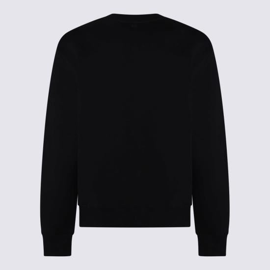  아미 긴팔 티셔츠 알렉상드르 마티우시 코튼 스웨트셔츠 블랙 - AMI