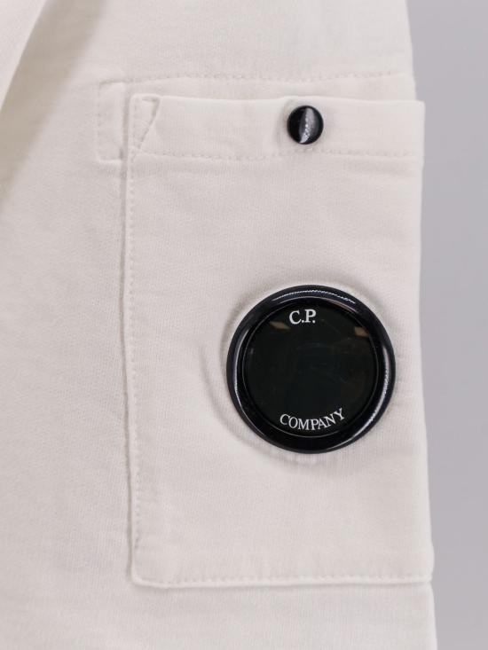  씨피 컴퍼니 반팔 티셔츠 C.P. 회사 면 티셔츠 거즈 화이트 - C.P. COMPANY