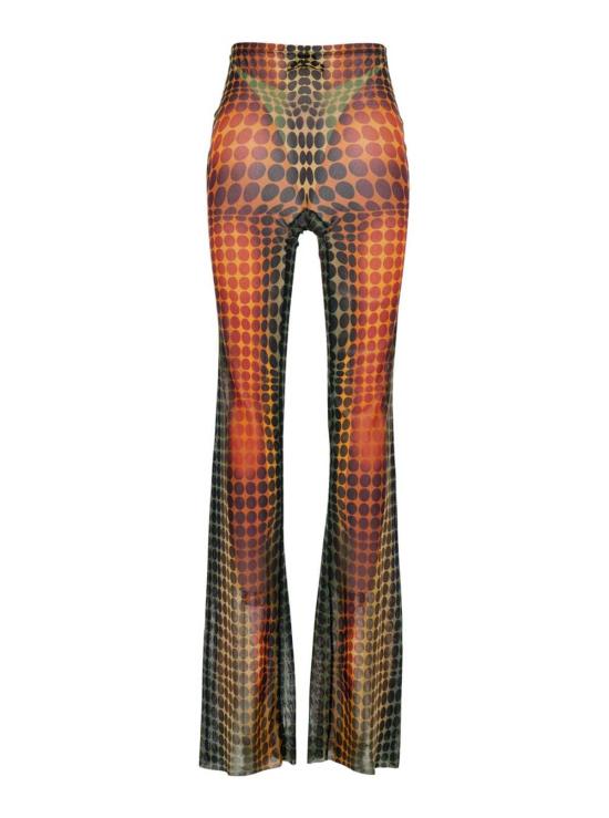  장 폴 고티에 스트레이트 팬츠 하이웨이스트 올오버 프린트 팬츠 멀티컬러 - JEAN PAUL GAULTIER