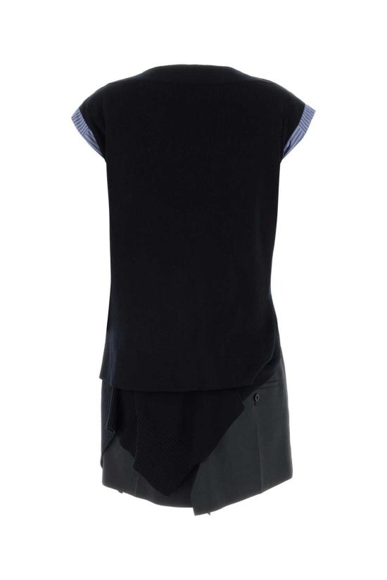  사카이 점프수트 미드나잇 블루 코튼 블렌드  네이비 그레이 - SACAI