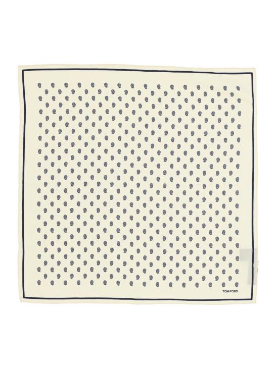  톰포드 넥타이 톰 포드 실크 트윌 포켓 손수건 크림색 - TOMFORD