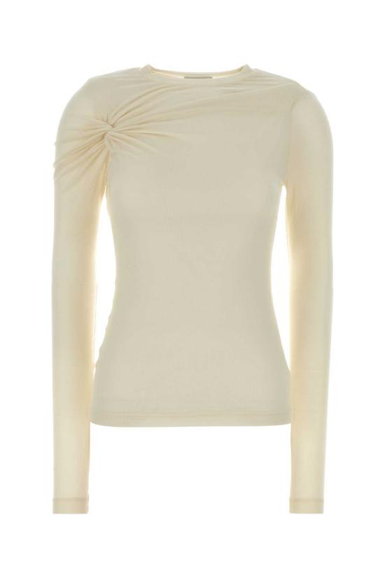  에이골디 반팔 티셔츠 아골드 크림 스트레치 라이오셀 티셔츠 오트밀크