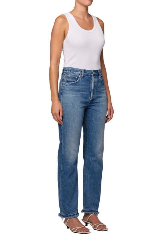  에이골디 데님 팬츠 아골드 90년대 핀치 웨이스트 하이라이즈 스트레이트 진 - AGOLDE