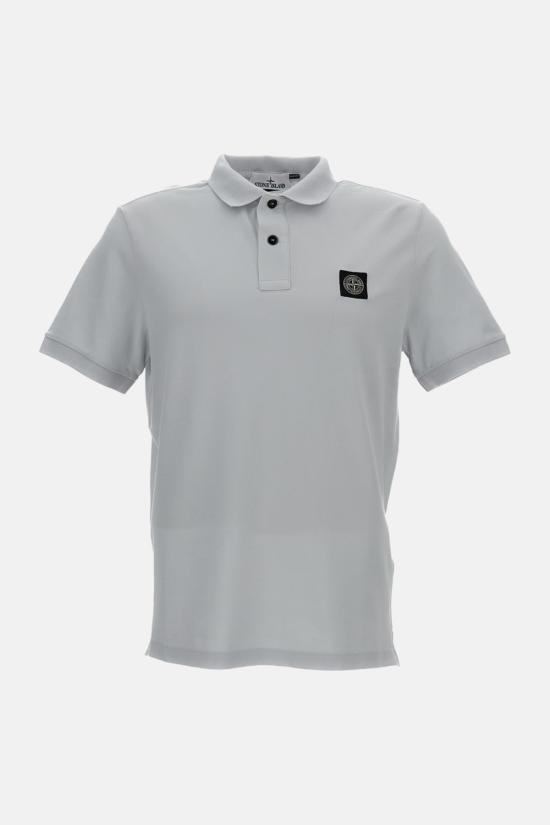  스톤 아일랜드 폴로 티셔츠 폴로 슬림 폴로 셔츠 클리어 블루