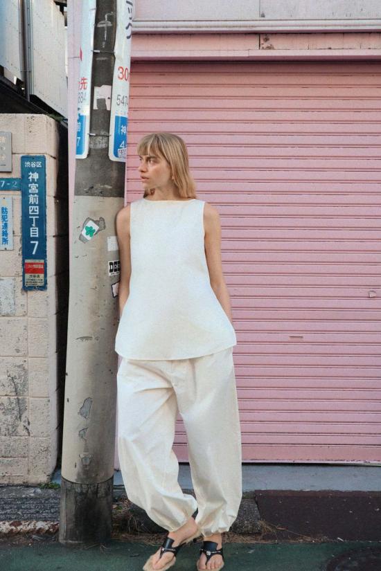  블랑카 블라우스 얀 탑 크림 - BLANCA