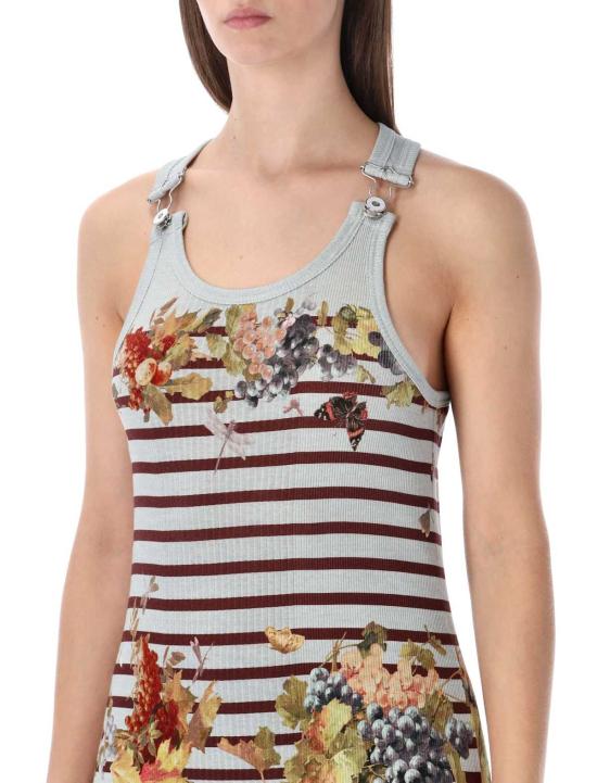  장 폴 고티에 롱 원피스 Jean Paul Gaultier Marinière 포도 탱크 롱 드레스 라이트 블루 멀티 - JEAN PAUL GAULTIER