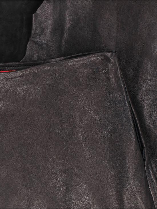 26SS 디젤 L-tron 레더 미디 스커트 A22301 0EGEW 9XX Black - DIESEL