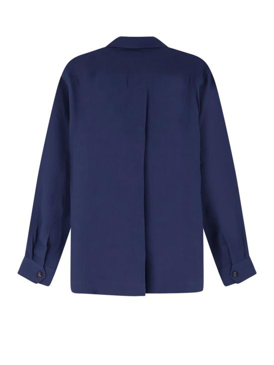  브루넬로 쿠치넬리 긴팔 셔츠 Brunello Cucinelli 이지핏 리넨 셔츠 블루 - BRUNELLO CUCINELLI