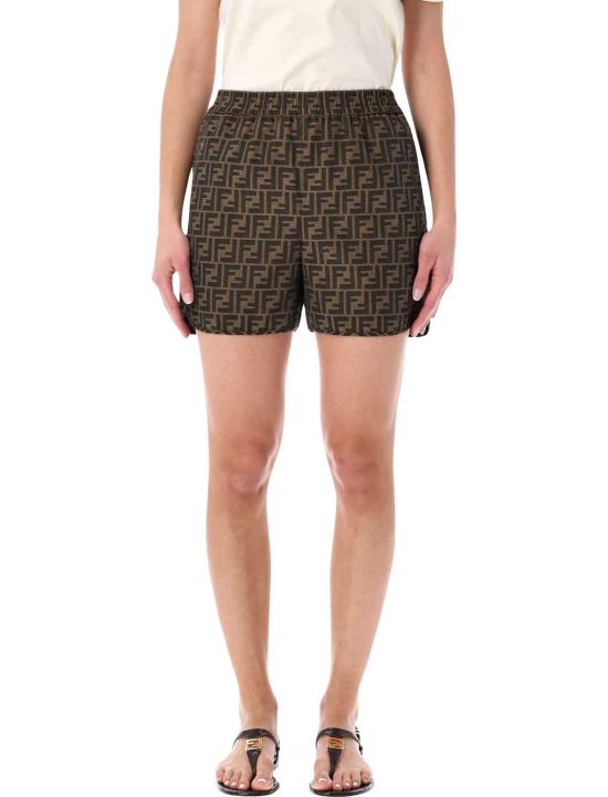  펜디 숏팬츠 FF 자카드 캔버스 쇼츠 토바코