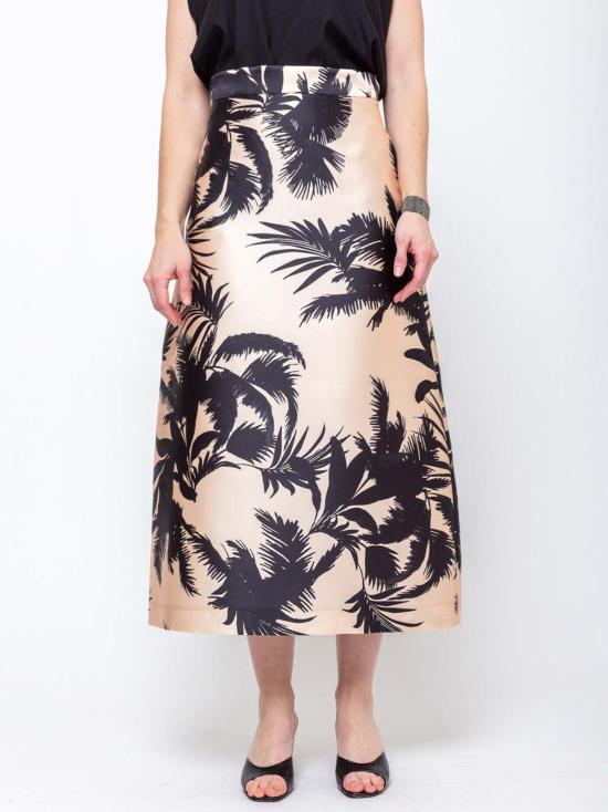  루나티카 밀라노 미디 스커트 팜 실크 스커트 - LUNATICA MILANO 