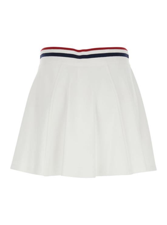  브루넬로 쿠치넬리 숏 스커트 화이트 미니스커트 (엘라스틱 허리밴드, 면 소재) - BRUNELLO CUCINELLI