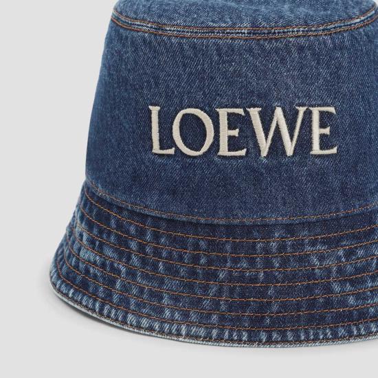  로에베 모자 데님 버킷햇 데님 블루 - LOEWE