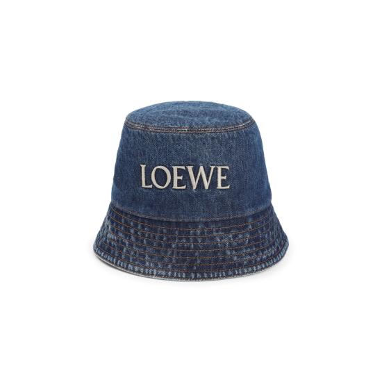  로에베 모자 데님 버킷햇 데님 블루 - LOEWE