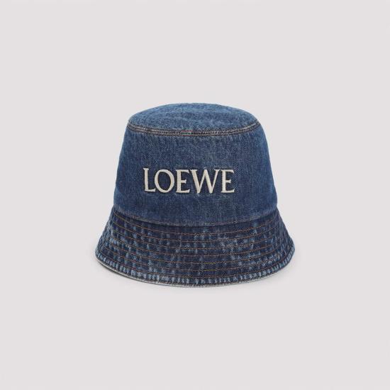  로에베 모자 데님 버킷햇 데님 블루 - LOEWE