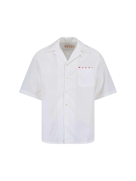  마르니 반팔 셔츠 볼링 셔츠 화이트