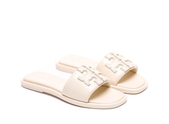  토리버치 뮬/슬리퍼 토리 버치 더블 티 스포츠 슬라이드 화이트 - TORY BURCH
