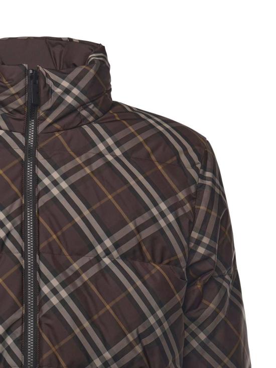  버버리 패딩 스노든 체크 다운 재킷 트러플 브라운 - BURBERRY