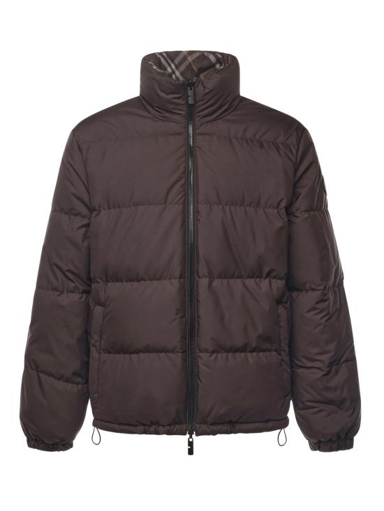  버버리 패딩 스노든 체크 다운 재킷 트러플 브라운 - BURBERRY