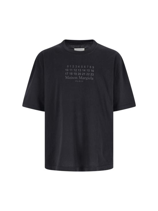  마르지엘라 반팔 티셔츠 메종  숫자 티셔츠 블랙