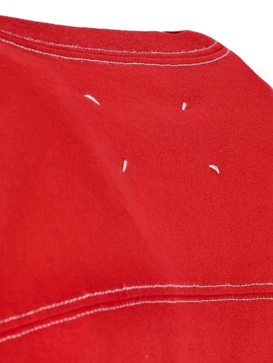  마르지엘라 반팔 티셔츠 메종  로고 티셔츠 레드 - MAISON MARGIELA