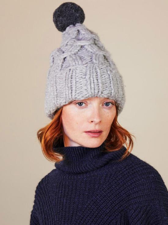  Lola 모자 롤라 브레이스 니트  (회색/검정색)