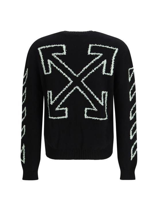  오프화이트 스웨터 대각선 화살표 패턴의 퍼지 - OFF WHITE