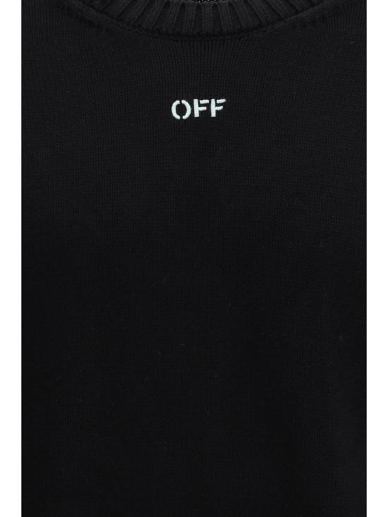  오프화이트 스웨터 대각선 화살표 패턴의 퍼지 - OFF WHITE