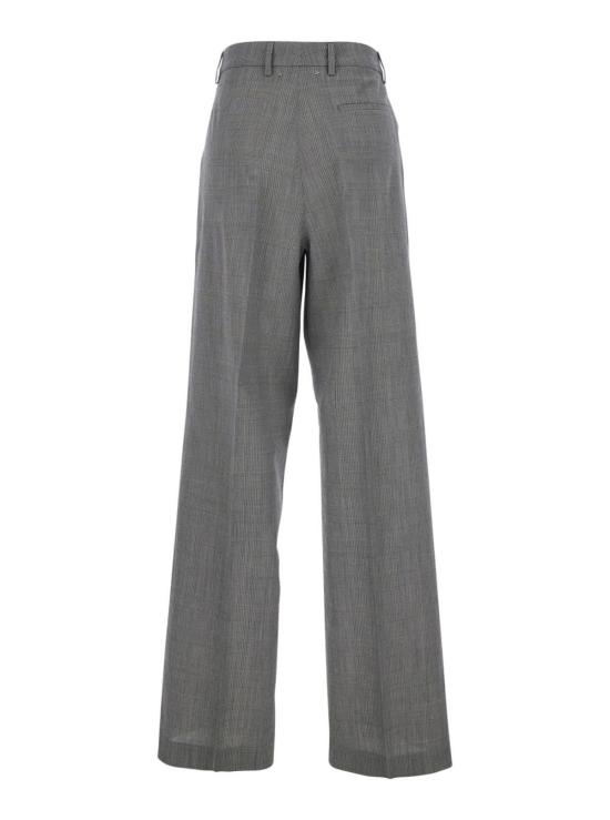  골든구스 스트레이트 팬츠 골든 구스 프린스 오브 웨일스 와이드 레그 팬츠 그레이 - GOLDEN GOOSE