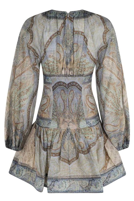  짐머만 미디 원피스 원더러스트 미니 드레스 태피스트리 블루 멀티 - ZIMMERMANN