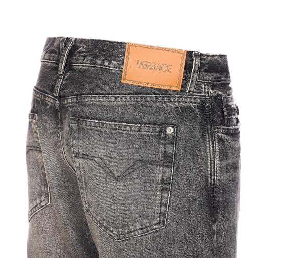  베르사체 데님 팬츠 루즈핏 진 그레이 - VERSACE