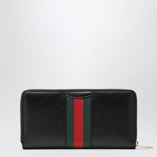 26SS 구찌 홀스빗 웹 집 어라운드 월렛 867124AAGOQ Black - GUCCI