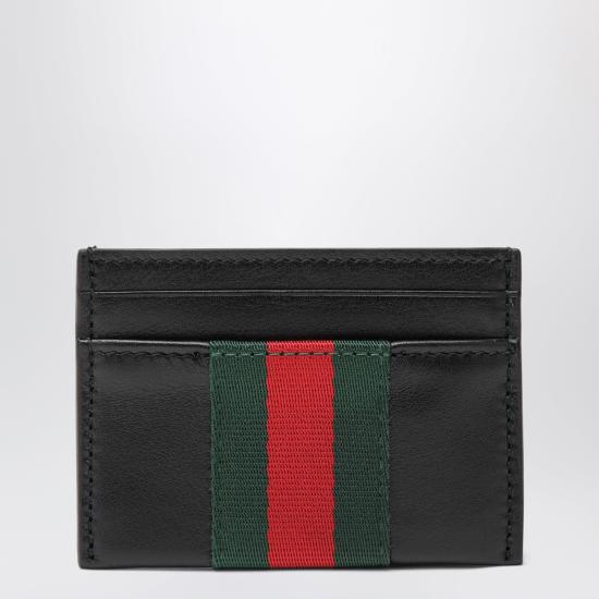 26SS 구찌 웹 트레이드마크 카드 케이스 867277AAGIT Black