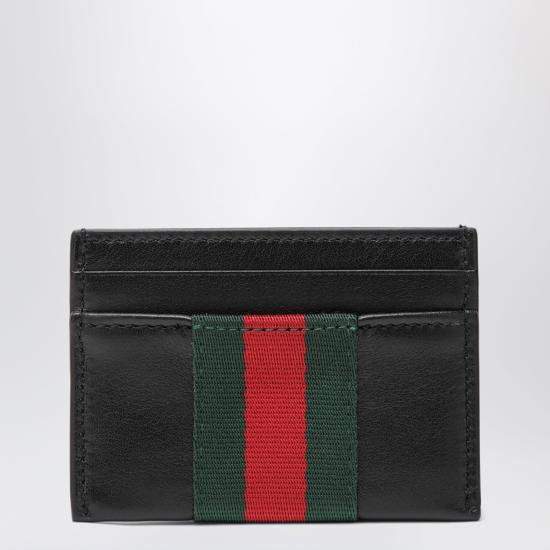 26SS 구찌 웹 트레이드마크 카드 케이스 867277AAGIT Black - GUCCI