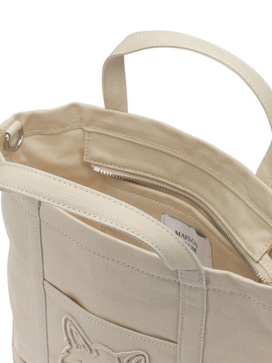 26SS 메종키츠네 폭스 헤드 스몰 토트백 LW05103WW01070432 White - MAISON KITSUNE