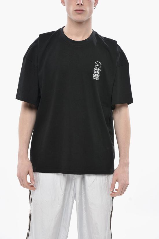  W/Studio 반팔 티셔츠 HEAVYTSHIRT PRINT WHITE BASE BLACK