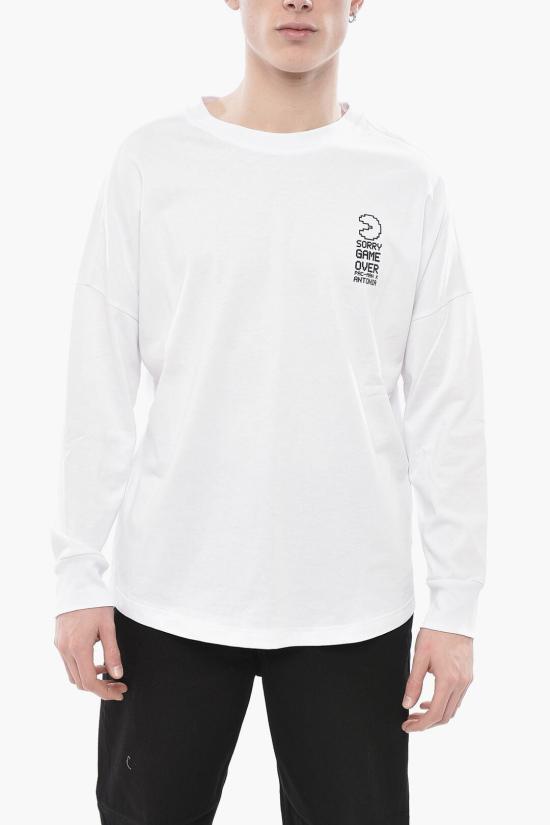  W/Studio 긴팔 티셔츠 LONGSLEEVE PRINT BLACK BASE WHITE White
