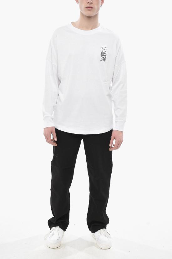  W/Studio 긴팔 티셔츠 LONGSLEEVE PRINT BLACK BASE WHITE White - OTHER BRANDS