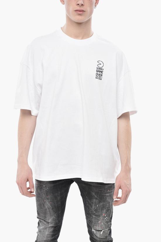  W/Studio 반팔 티셔츠 HEAVYTSHIRT PRINT BLACK BASE WHITE