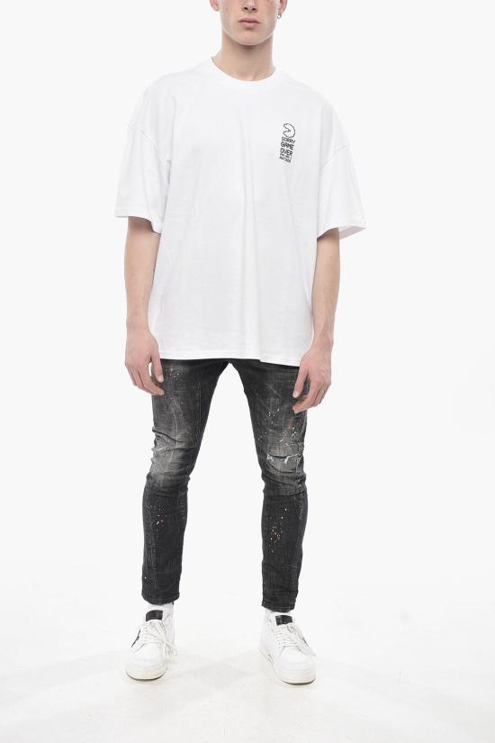  W/Studio 반팔 티셔츠 HEAVYTSHIRT PRINT BLACK BASE WHITE White - OTHER BRANDS