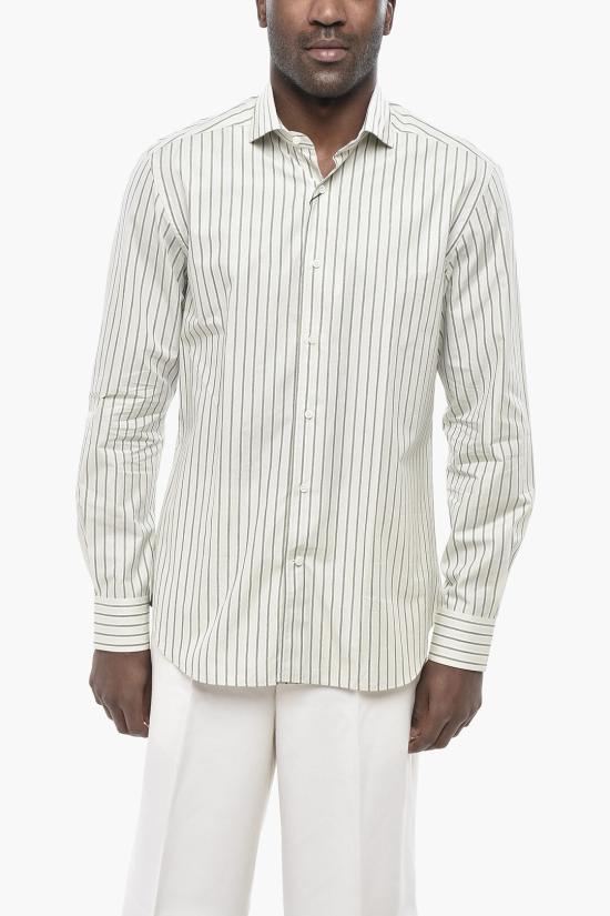  꼬르넬리아니 긴팔 셔츠 84P102 9811344 051 Green