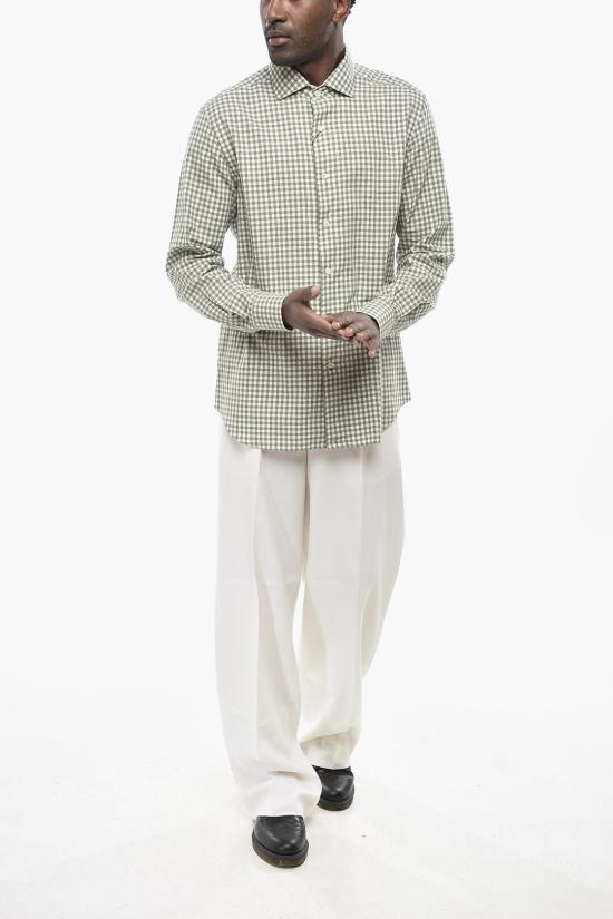  꼬르넬리아니 긴팔 셔츠 84P166 9811572 052 Green - CORNELIANI