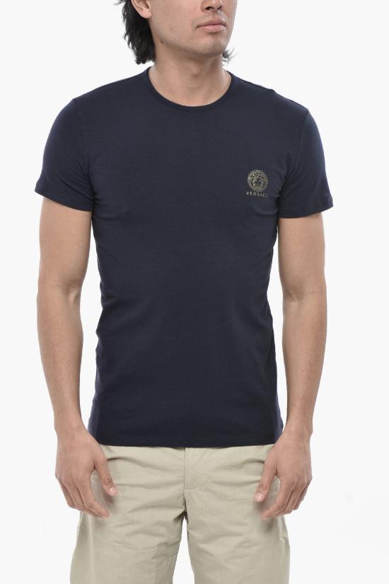  베르사체 반팔 티셔츠 AU10193 A232741 A40I Bianco Blu - VERSACE