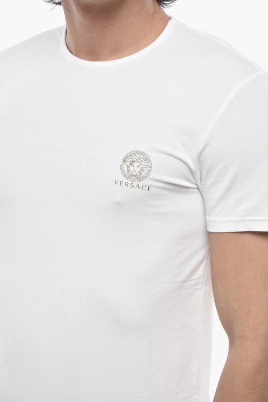  베르사체 반팔 티셔츠 AU10193 A232741 A40I Bianco Blu - VERSACE