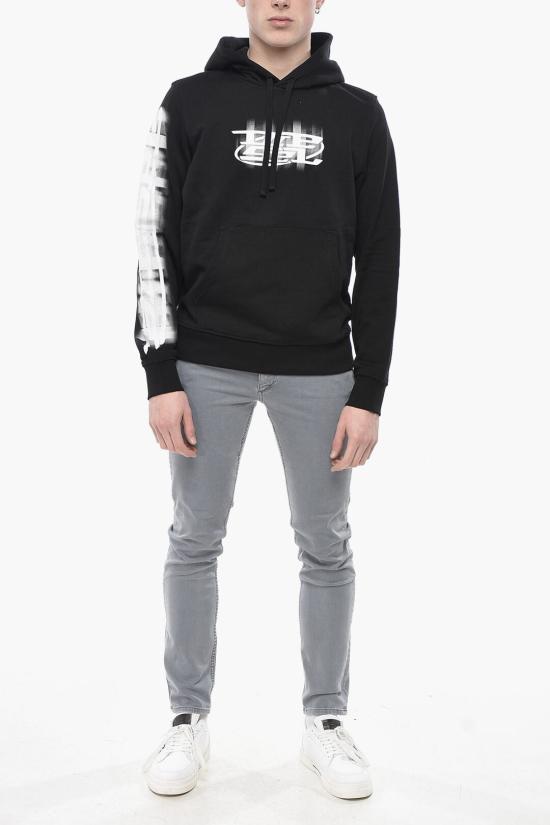  디젤 후드 티셔츠 A12273 0GEAD 9XX Black - DIESEL