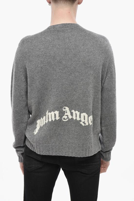  팜앤젤스 스웨터 PMHE027S25KNI0010803 Gray - PALM ANGELS