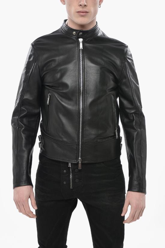  디스퀘어드2 가죽 자켓 S74AM1328 SY1491 900 Black