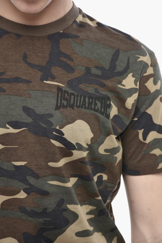  디스퀘어드2 반팔 티셔츠 S74GD1291 S23723 001S Marrone Verde Militare - DSQUARED2